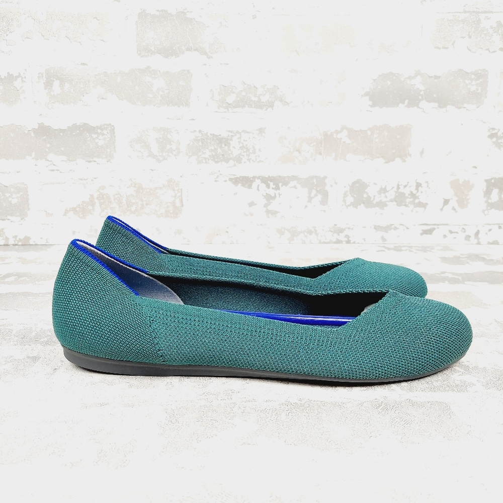 New Rothy's Retired Green Round Toe Comfort Flat Loafers D830 - Picture 3 of 8